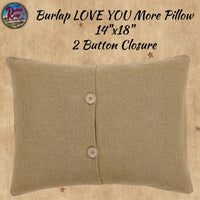 Pillow Burlap Love You More 14"x18"