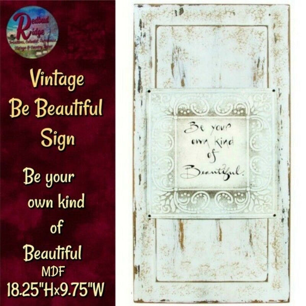 Canvas Aged Door Be Beautiful Sign  Save 25%