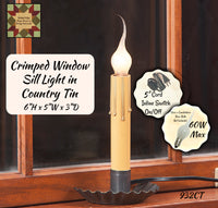 Crimped Window Sill Light in Country Tin