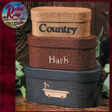 Country Bath Nesting Boxes 3 Set