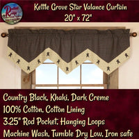 Kettle Grove Star Valance Curtain 20" x 72" ~ Check out the Matching Kettle Grove Collection