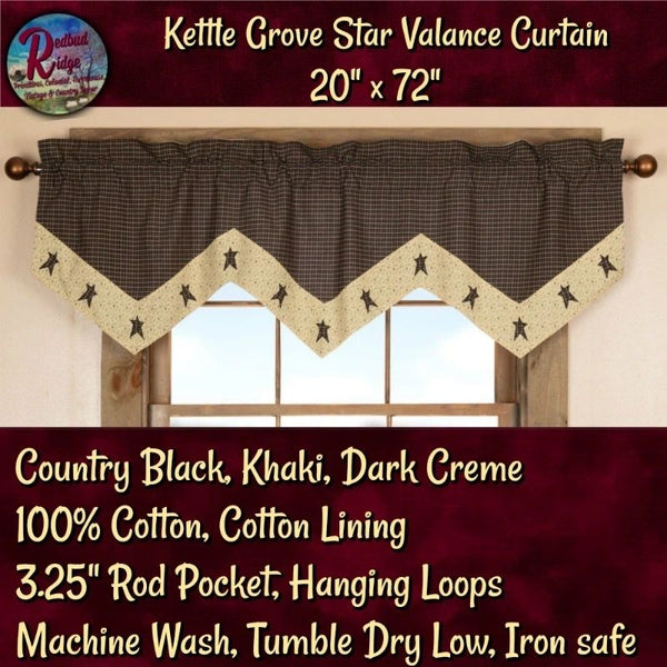 Kettle Grove Star Valance Curtain 20" x 72" ~ Check out the Matching Kettle Grove Collection