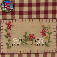 Two Sheep Cranberry Check Hand Towel