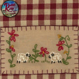 Two Sheep Cranberry Check Hand Towel