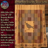 Primitive Heritage Farms Applique CROW & STAR Shower Curtain