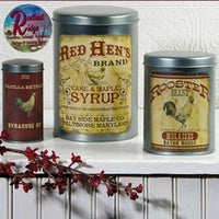 Rooster Canisters with Lids Food Safe Set of 3