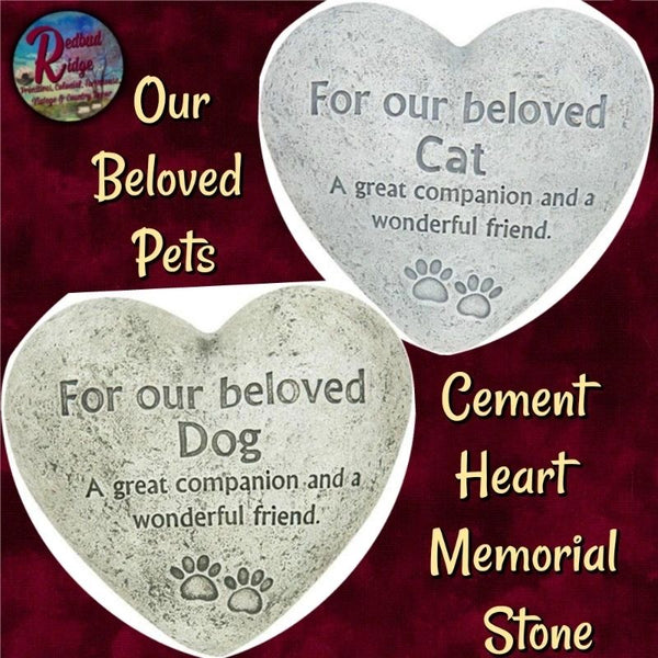 Beloved Pet & Friend Cement Memorial Stone Cat or Dog