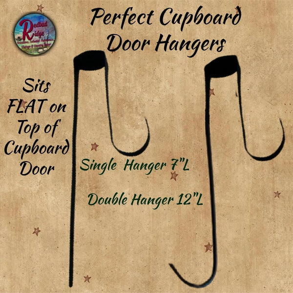 Over the Door Perfect Cupboard Metal Double or Single Display Hanger Sits Flat ONLY 3/4"W Top