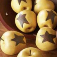 Apples with Primitive Stars Artificial Decorative 4" Set of 3