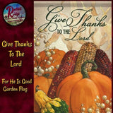 Primitive Folk Art For He Is Good ~ Give Thanks to the Lord Garden or House Flag