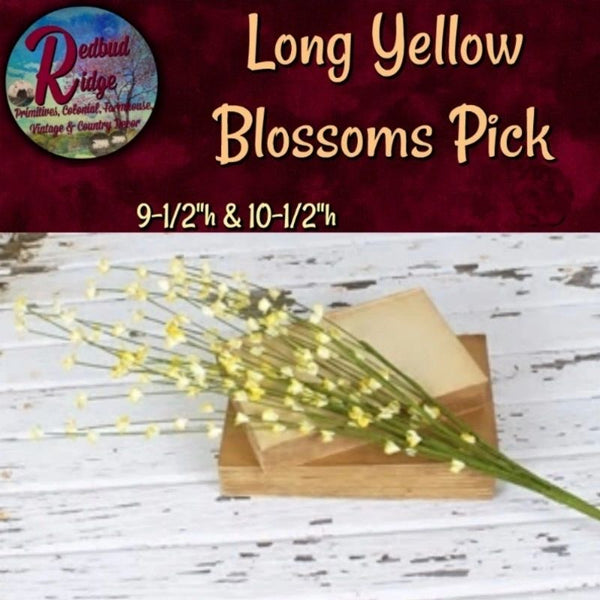 Long Yellow Blossoms 10.5" Pick