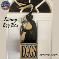 Wood Bunny Eggs Box 25"H