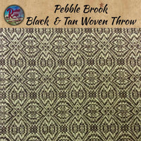 *PEBBLE BROOK Black & Tan 52x74 Woven Throw Blanket