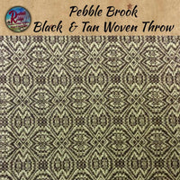 PEBBLE BROOK Black & Tan 52x74 Woven Throw Blanket