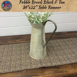 *Pebble Brook Black & Tan Woven Table Top Collection