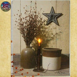 Primitive Rustic Billy Jacobs LED Lighted Canvas Crocks & Stars Wall Art Picture