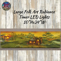 Folk Art Saltbox Houses Lighted Timer  Canvas