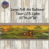 Folk Art Saltbox Houses Lighted Timer  Canvas