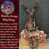 Betsy Bunny Grungy Brown Primitive Flag Waving