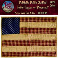 Patriotic Patch Table Mat or Place Mat 12"x18"