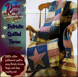 Folk Art Patriotic Patch Star Quilted Patchwork Throw