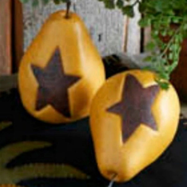 Primitive Artificial Decorative Star Pear 5" Set of 3