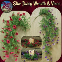 Star Daisy Wreaths & Hanging Vines Lavender, Pink