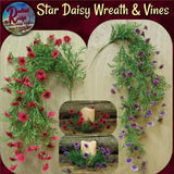 Star Daisy Wreaths & Hanging Vines Lavender, Pink