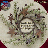 Rosehip Herb & Small Cranberry Pip Berries Wreath 2" & 3.5"