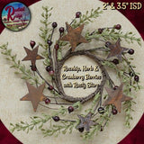 Rosehip Herb & Small Cranberry Pip Berries Wreath 2" & 3.5"