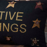 Heritage Farms Primitive Blessings Pillow with Stars 14x22