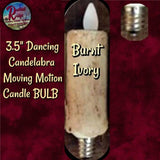 Grungy Dancing Motion Flame 3.5" & 6" TAPER CANDLE Candelabra Base