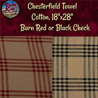 Chesterfield Towel 18"x28" Barn Red or Black Check