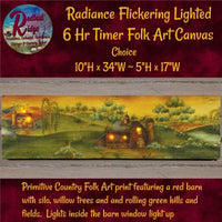 Folk Art Saltbox Houses Lighted Timer  Canvas