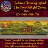 Primitive Colonial Radiance Lighted Folk Art Canvas, Saltbox Houses