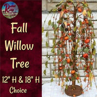 Fall Willow Tree Pumpkins & Leaves 3 Assorted