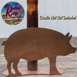 Primitive Rustic Country Farmhouse PIG Candle Holder  SALE