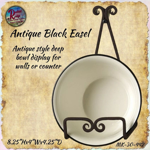 Antique Style Black Bowl Eazel