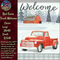 NEW Winter Christmas WELCOME Red Truck Garden or Large Flag