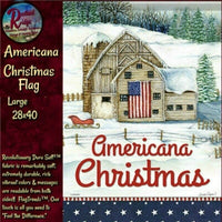 NEW Folk Art Winter Christmas Americana Barn Christmas Garden or Large Flag