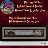 BLESSINGS Billy Jacobs Framed, Matted, Glass Front, Radiant LED 12"x36"