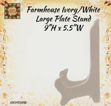 Plate Stands Large Assorted Colors Pewter, Stoneware, and Cream White
