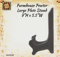 Plate Stands Large Assorted Colors Pewter, Stoneware, and Cream White