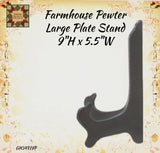 Plate Stands Large Assorted Colors Pewter, Stoneware, and Cream White