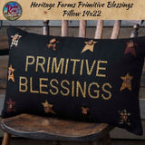 Heritage Farms Primitive Blessings Pillow with Stars 14x22