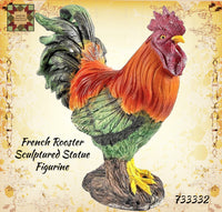 French Roosters Large Sculptured Statues 4 Assorted