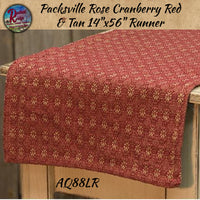 *Packsville Rose Cranberry/Red & Tan Table Top Collection