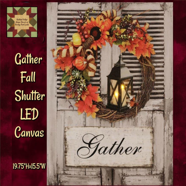 Gather Fall Shutter Lighted Canvas