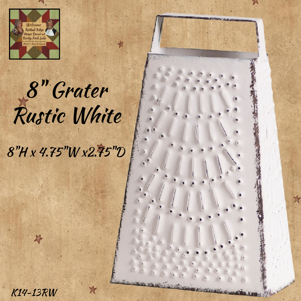 Grater Rustic White 8"H