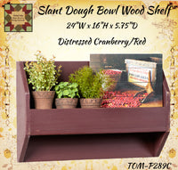 Slant Dough Bowl Distressed Wood Shelf Assorted Colors
